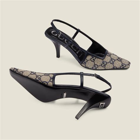 Gucci Women's GG canvas slingback pump